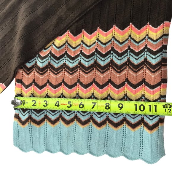 MISSONI for Target Scarf Brown Pink Blue Chevron Stripe.  Long. - Picture 4 of 10